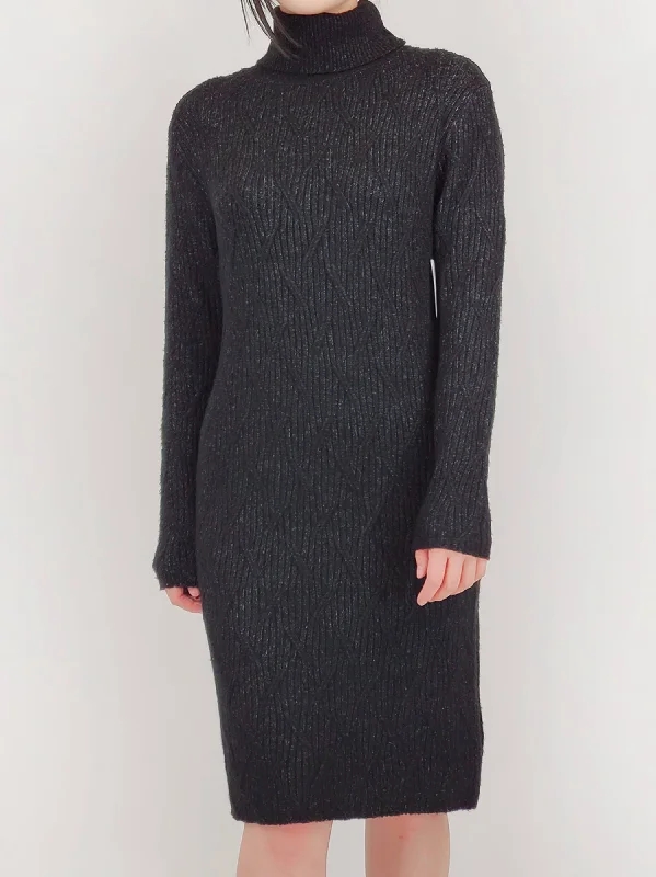 Loose Fit Turtleneck Long Sleeve Sweater Dress MK6021 (S-L)