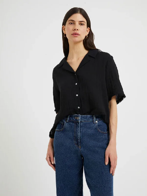 Great Plains Fray Edge Detail Shirt Black