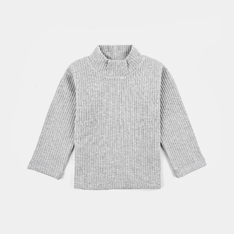 Infant Unisex Turtle Neck T-Shirt-GREY