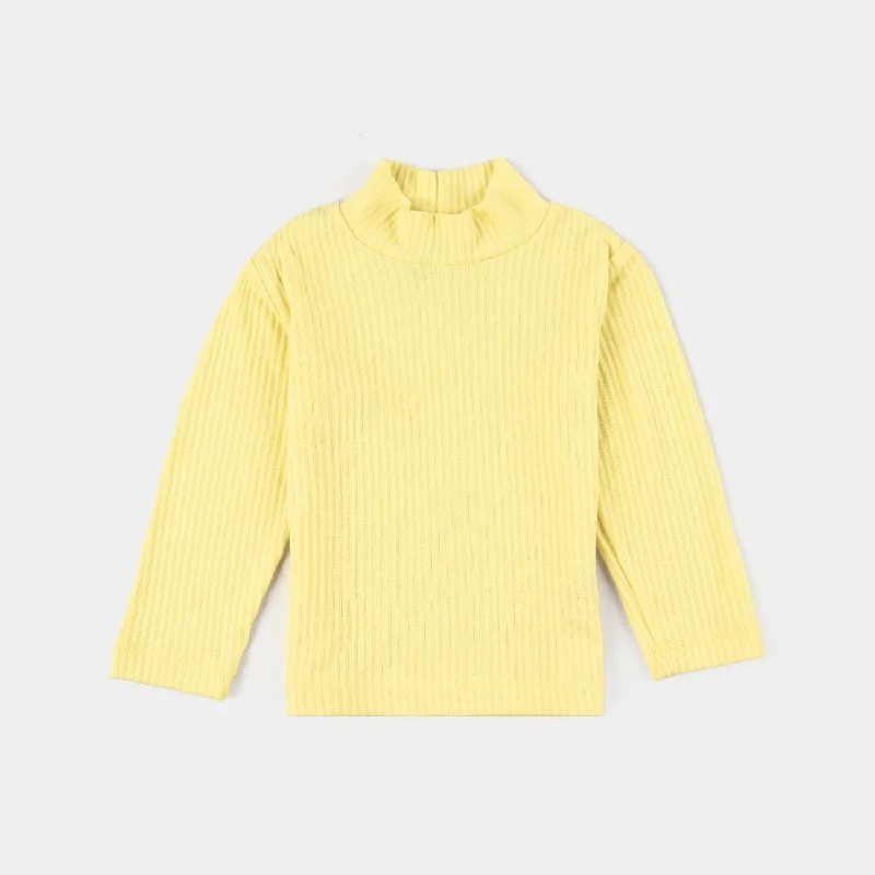 Infant Unisex Turtle Neck T-Shirt-L.Yellow