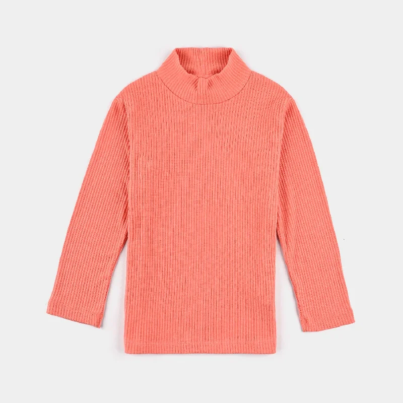 Infant Unisex Turtle Neck T-Shirt-Peach