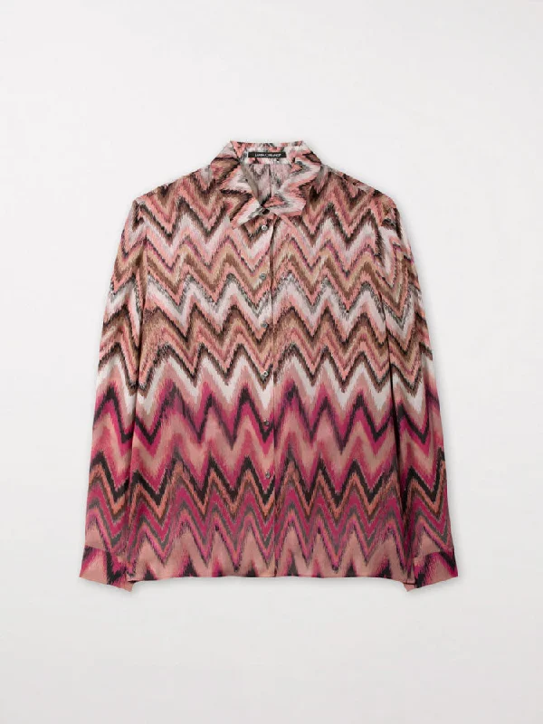 Luisa Cerano Graphic Print Shirt Pink & Barolo