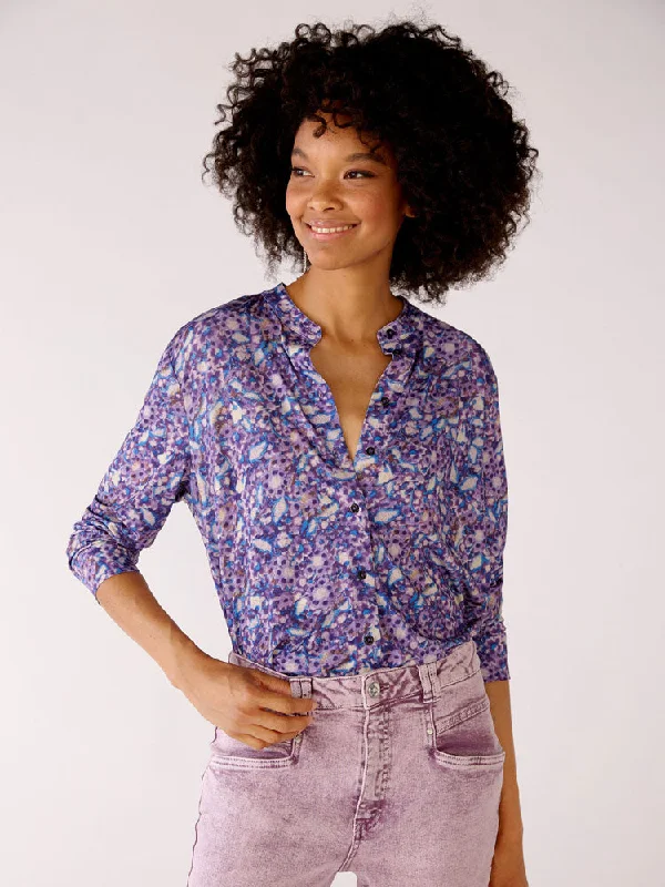 Oui Patterned Shirt Purple