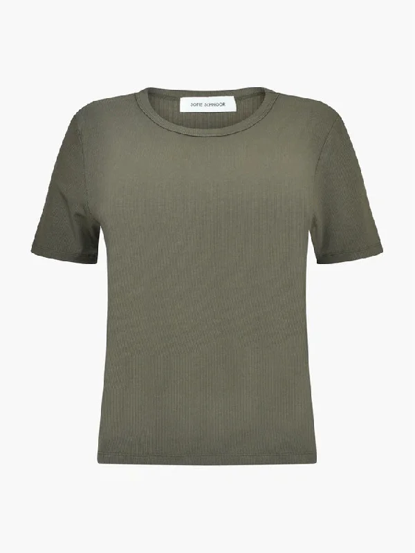 Sofie Schnoor Ribbed T-Shirt Army Green