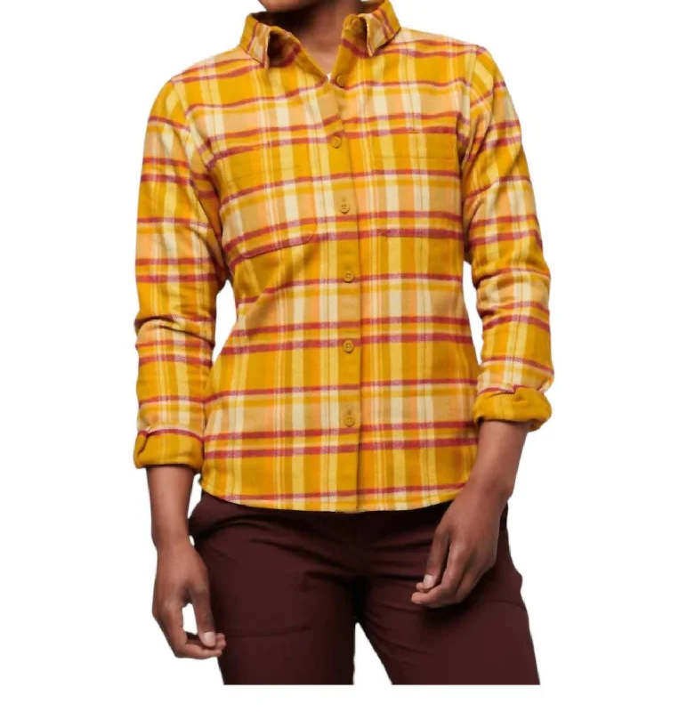 Mero Flannel Shirt In Amber Plaid