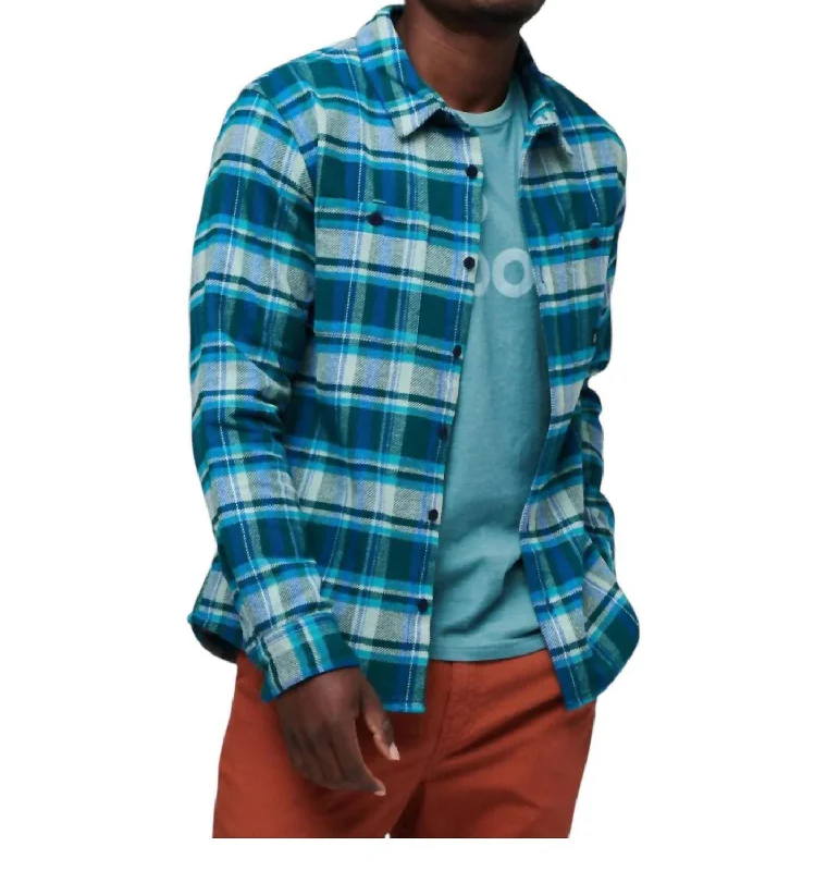 Mero Flannel Shirt In Deep Ocean Plaid