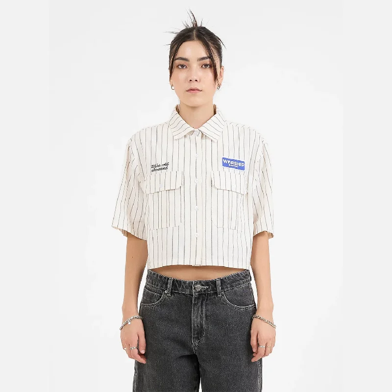 Women's Screwed Box Fit Work Shirt - Bone