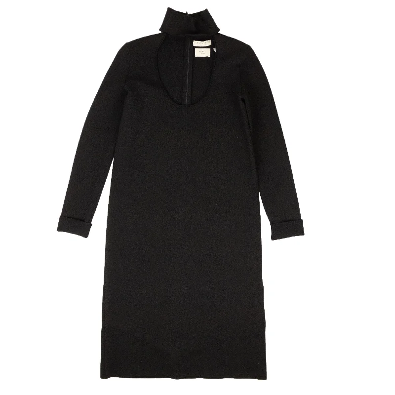 BOTTEGA VENETA Black Scoop Neck Knit Dress