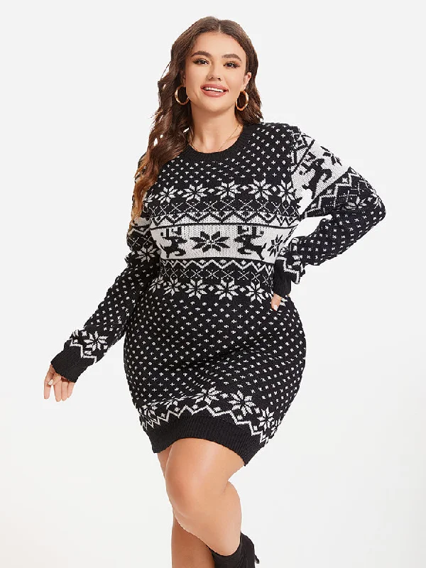 Christmas Pattern Sweater Dress